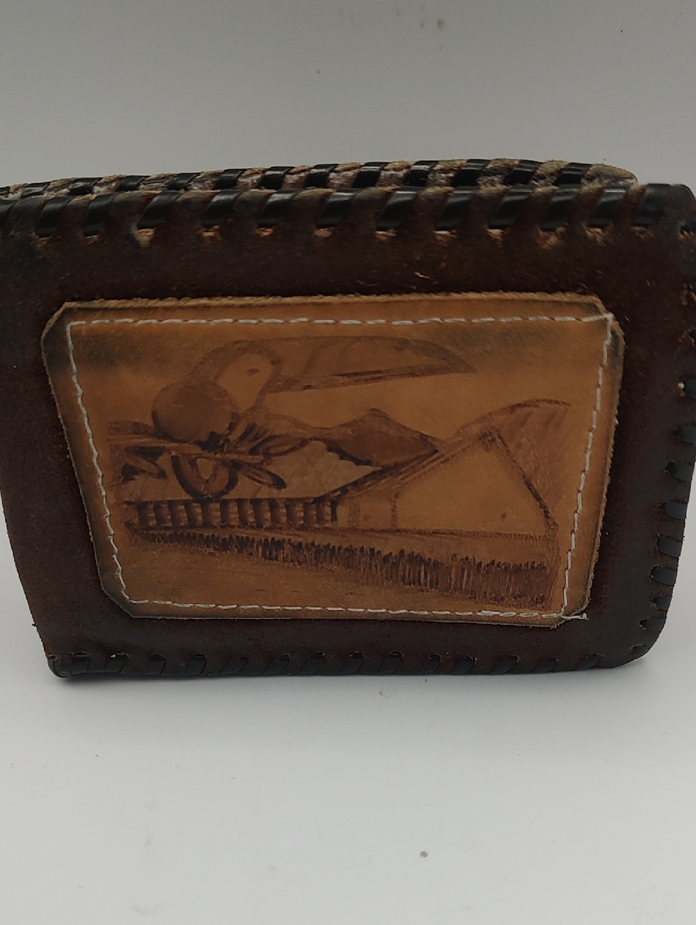 Vintage Hand-Tooled MCM Leather Wallet – Costa Rica – Zippered Billfold